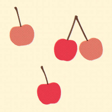 Vector illustration of cute hand drawn cherryのイラスト素材