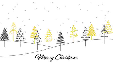 Christmas background illustration (doodle, white background, line art, vector, cut out)のイラスト素材