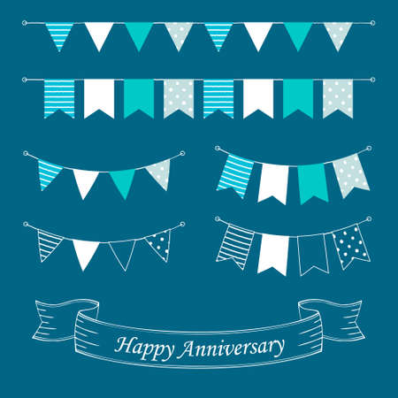 Garland (bunting) illustration set (vector)のイラスト素材
