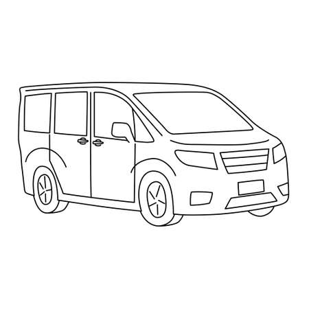 Illustration of a passenger car (white background, vector, cut out)のイラスト素材