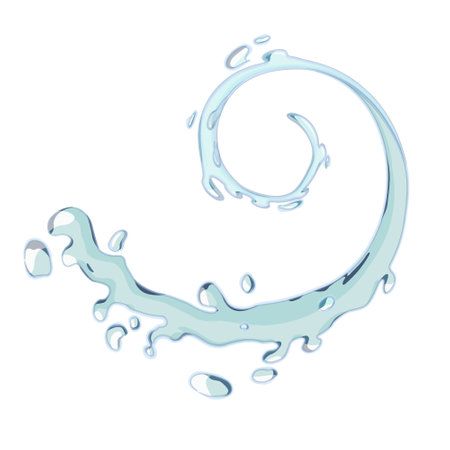 Illustration of splashing water (white background, vector, clipping)のイラスト素材