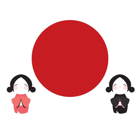 Cute japanese girlsのイラスト素材