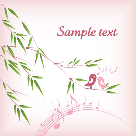 Birds singingのイラスト素材