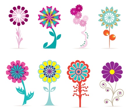 Retro flowersのイラスト素材