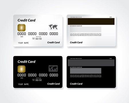Black and white blank credit cardのイラスト素材