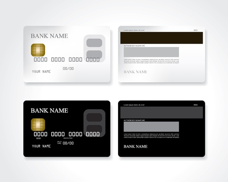 Credit card black and whiteのイラスト素材