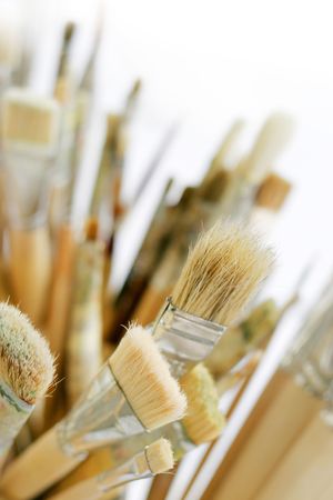 brushes against white backgroundの写真素材