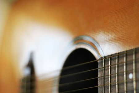 guitar with steel strings closeup