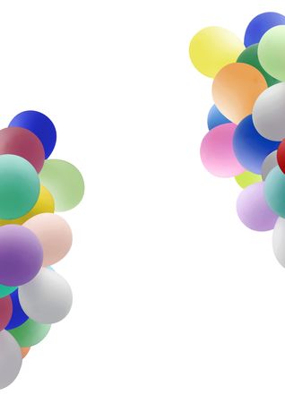 colorful balloons on a white backgroundの写真素材