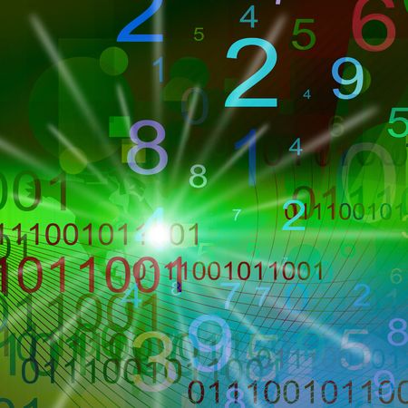 numbers on colorful background composite