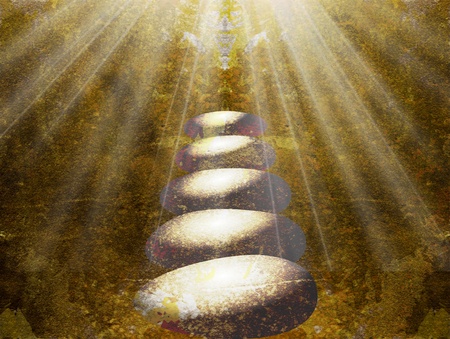 zen stones illustrated on textured background