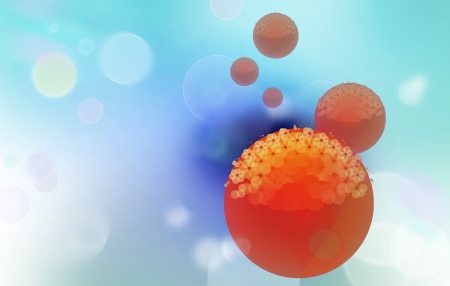 Illustration of a cell structure with copy space