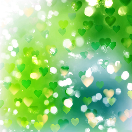 abstract nature background with transparent hearts and lights patternの写真素材