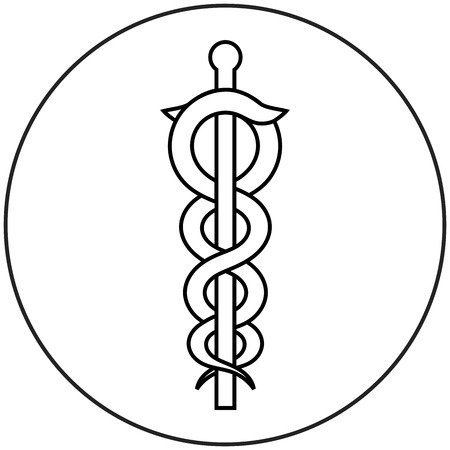 medical sign outline on white backgroundの写真素材