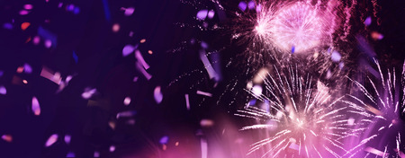 stars and lights pattern of bright sparkling fireworks with motion textures and circle shapes addedの写真素材