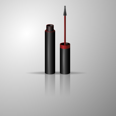 Mascara with a brush a black with red accentsのイラスト素材