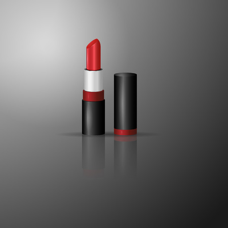 Juicy red lipstick in the open stateのイラスト素材