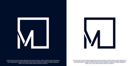 Creative initial letter M logo design with unique concept Premium Vector Part 2のイラスト素材