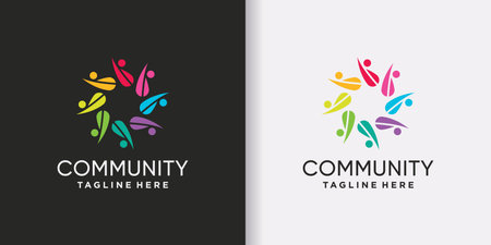 Creative community logo design template with unique modern conceptのイラスト素材