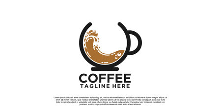 Coffee logo design with unique concept Premium Vector Part 2のイラスト素材