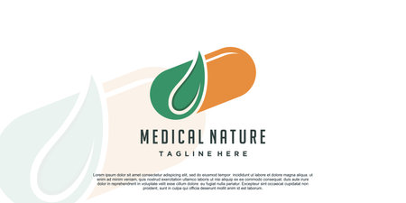 Medical nature logo design unique concept Premium Vector Part 2のイラスト素材