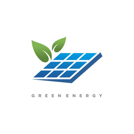 Green energy  logo design vector illustration simple concept Premium Vector Part 1のイラスト素材