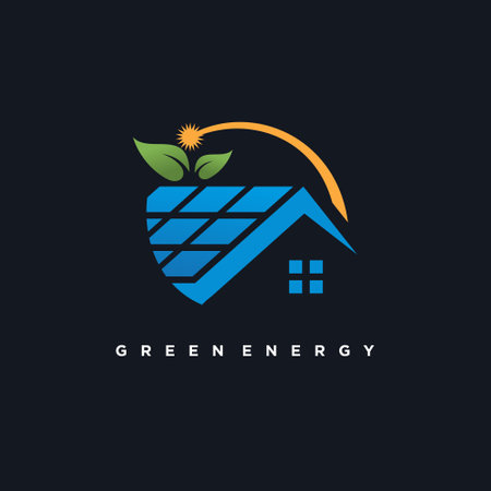 Green energy  logo design vector illustration simple concept Premium Vector Part 2のイラスト素材