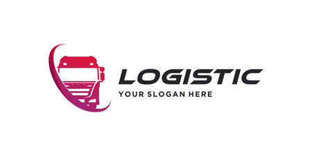 Logistic logo design vector llustration unique concept Premium Vectorのイラスト素材