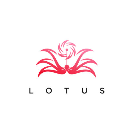 Lotus design vector llustration flower concept Premium Vectorのイラスト素材