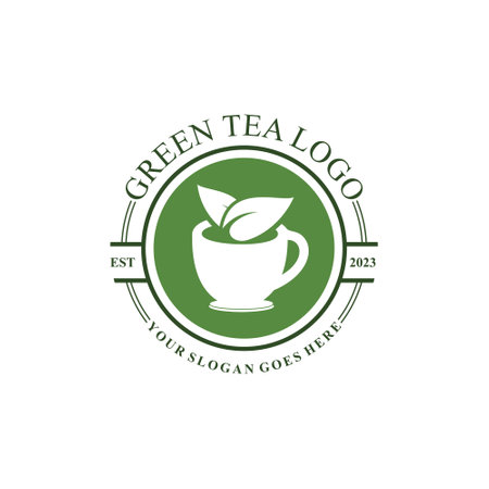 Green tea design vector llustration unique concept Premium Vectorのイラスト素材
