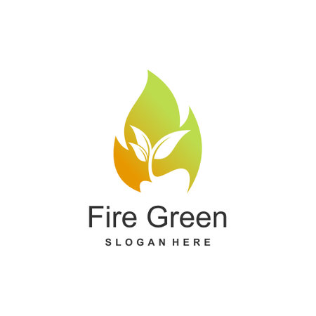 Fire green logo design idea with modern creative ideaのイラスト素材