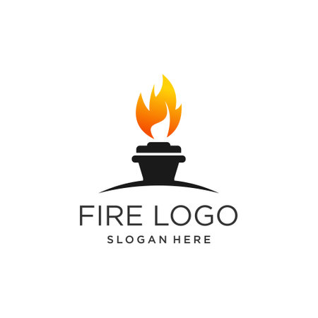 Fire torch logo design idea with modern creative ideaのイラスト素材