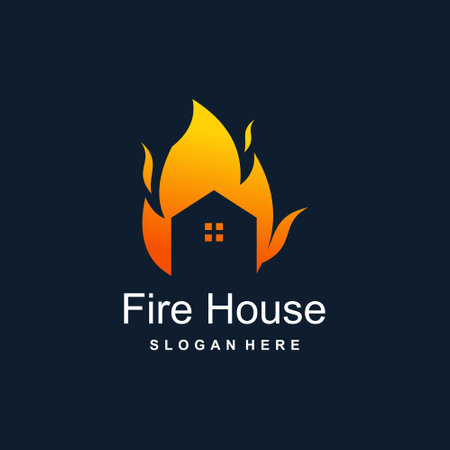 Fire house logo design idea with modern creative ideaのイラスト素材