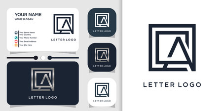Letter A logo design vector with unique style Premium Vectorのイラスト素材