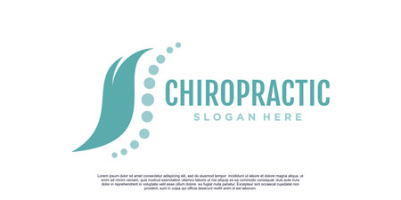 Chiropractic logo design unique concept Premium Vectorのイラスト素材