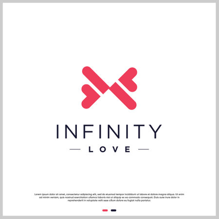 Love logo abstract with infinity concept Premium Vectorのイラスト素材
