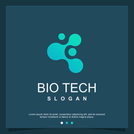 Bio tech logo with modern style Premium Vectorのイラスト素材