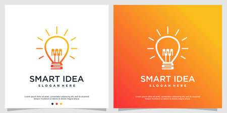 Smart idea logo template with creative concept Premium Vectorのイラスト素材