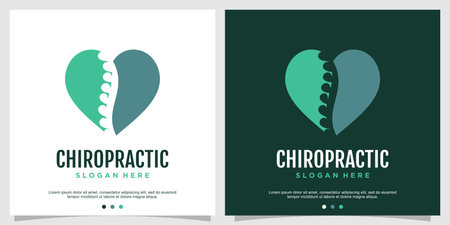 Love chiropractic logo creative element design Premium Vectorのイラスト素材