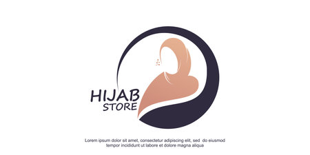 Hijab store logo design concept Premium Vectorのイラスト素材