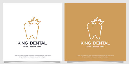Dental logo design concept Premium Vectorのイラスト素材