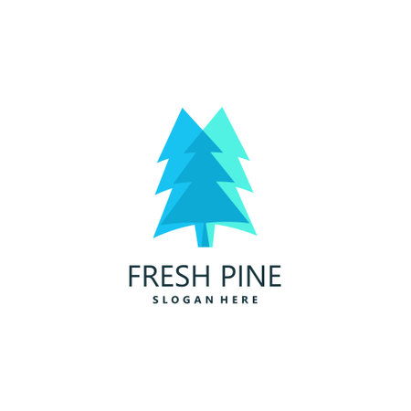 Pine logo vector design element with modern creative styleのイラスト素材