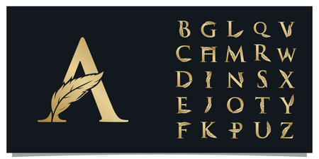 Set letter of signature logo design unique concept Premium Vectorのイラスト素材