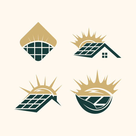 Solar logo design vector collection with unique element ideaのイラスト素材