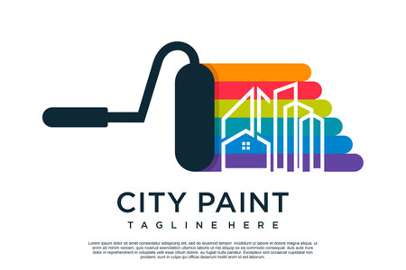 Paint logo design template with creative unique concept Premium Vectorのイラスト素材