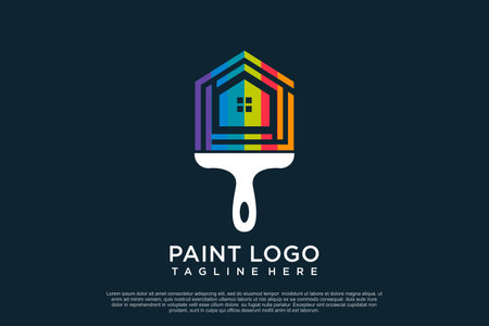 Paint logo design template with creative unique concept Premium Vectorのイラスト素材