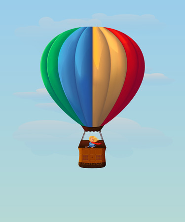 Girl and balloonのイラスト素材