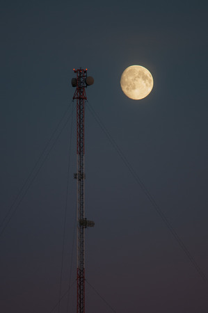 Moon and Communications towerの写真素材