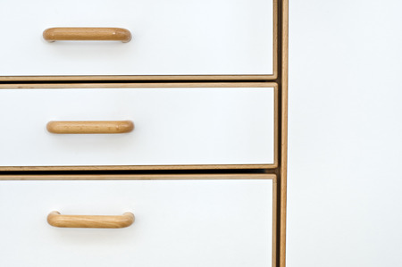 Close-up of kitchen cabinet drawerの写真素材