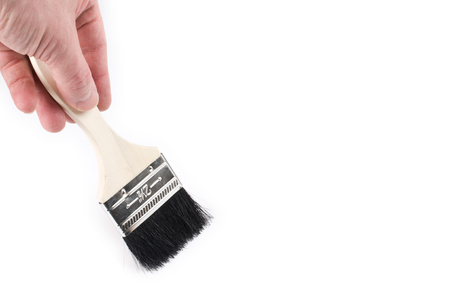 Painting with paintbrush. Isolated on white background.の写真素材